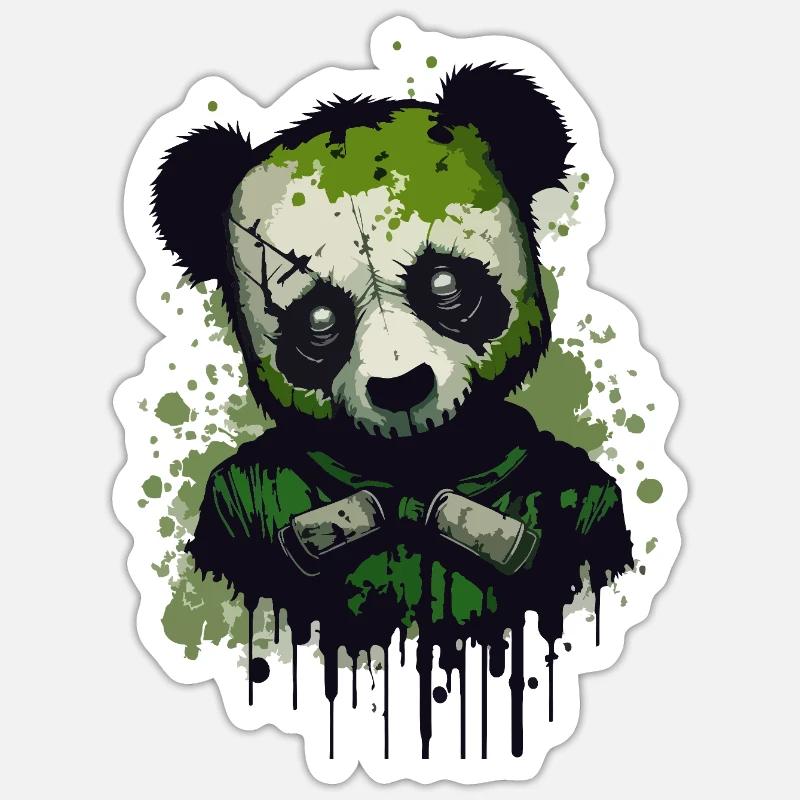 Toxic Panda - Sticker Größe S (10 x 10 cm) - Mattweiß