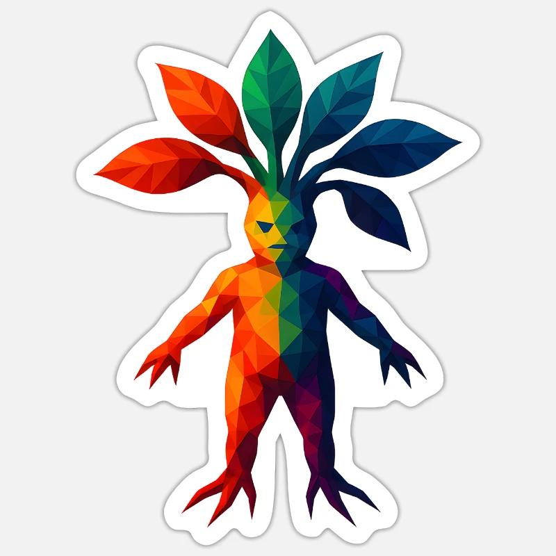 WPAP Style - Mandrake - Sticker size S (10 x 10 cm) - white matte