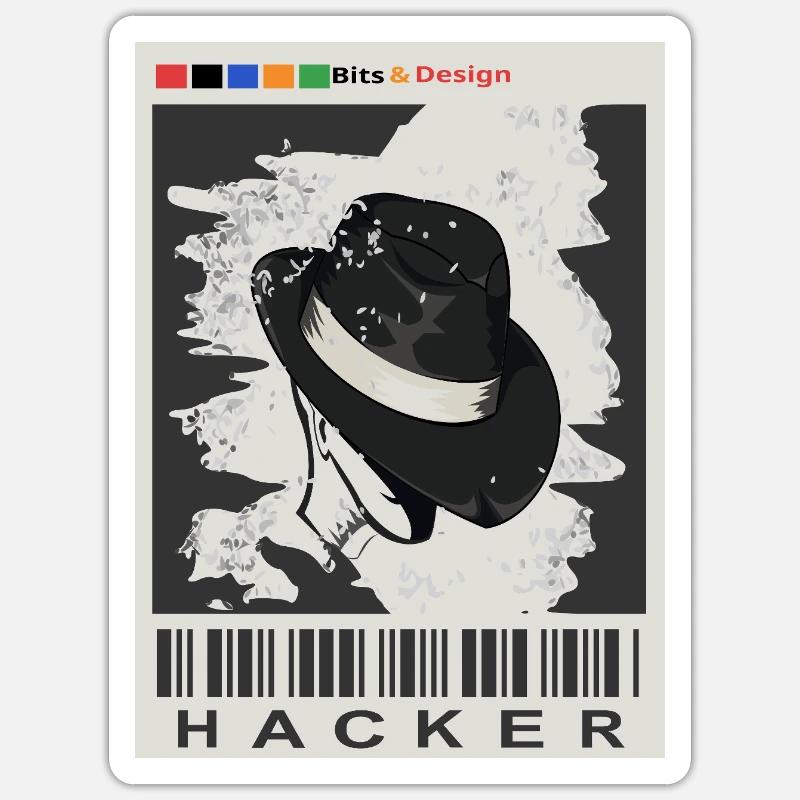 Hacker gesucht - Sticker Größe S (10 x 10 cm) - Mattweiß