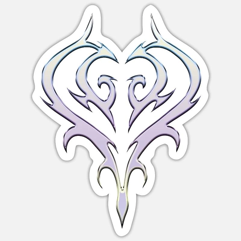 Tatuaggio a cuore tribale per emo e gotico - Sticker formato S (10 x 10 cm) - bianco opaco