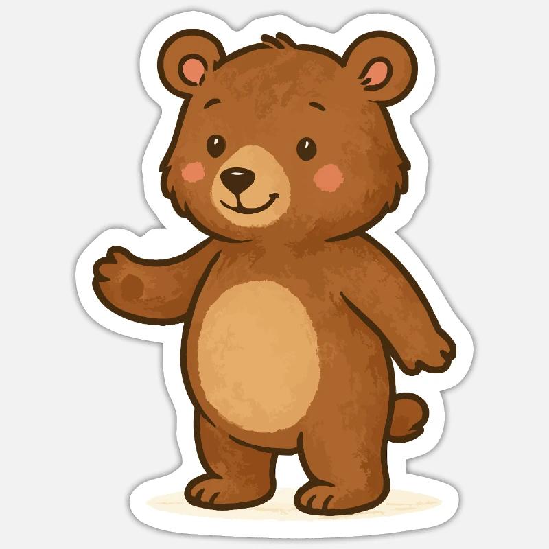 Bear Teddy Bear - Sticker size S (10 x 10 cm) - white matte