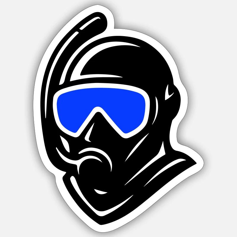 Diver Snorkel Diving - Sticker size S (10 x 10 cm) - white matte