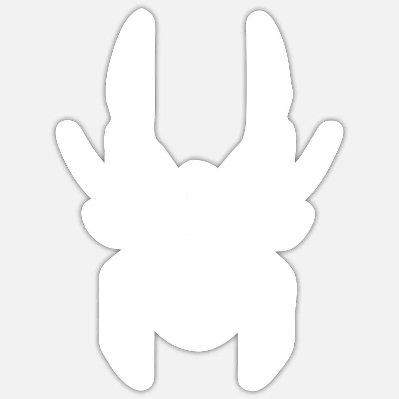White spider and skull - Sticker size S (10 x 10 cm) - white matte