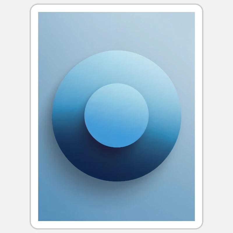 Blue Focus - Abstract 3D Circle, Blue, Gradient Sticker size S (10 x 10 cm)