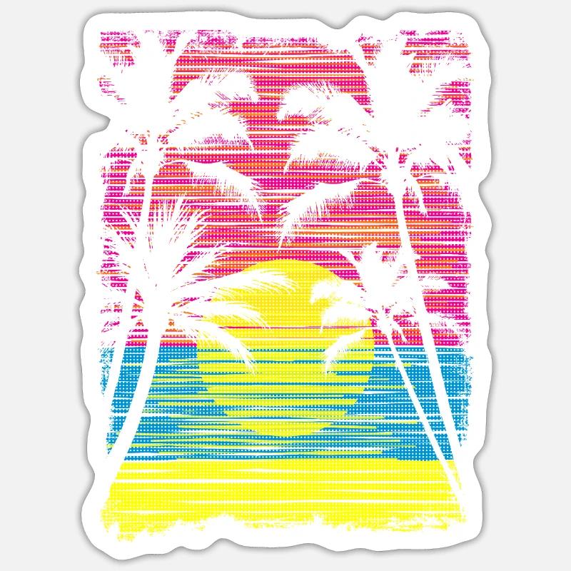Sunset Paradise - Sticker size S (10 x 10 cm) - white matte