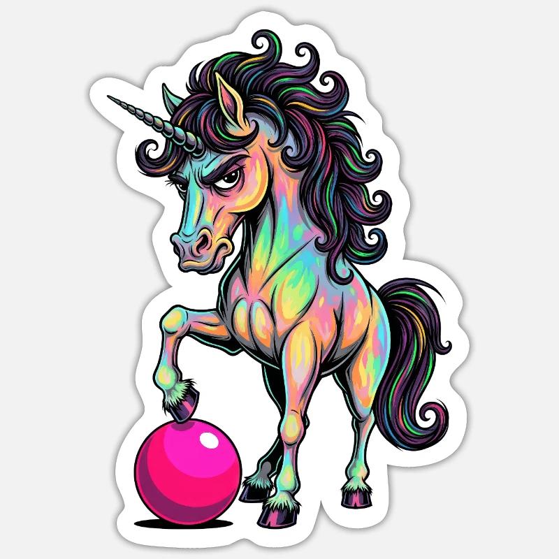 Grumpy Einhorn – Dein stylischer Eyecatcher Sticker Größe S (10 x 10 cm)