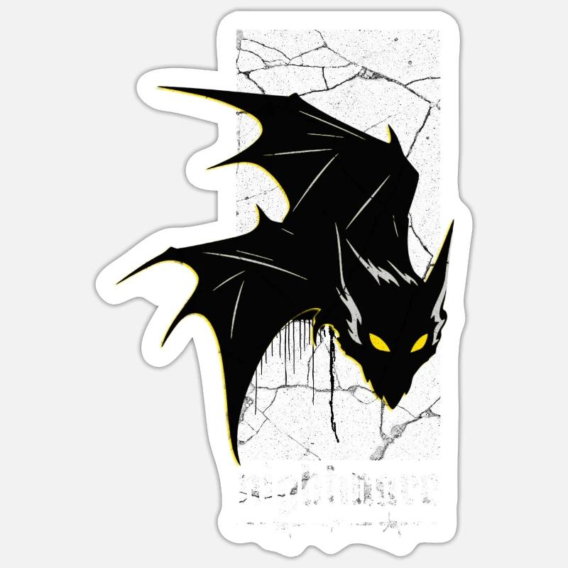 Nightmare Bat – Gothic Horror Vampire Creature Art Sticker size S (10 x 10 cm)