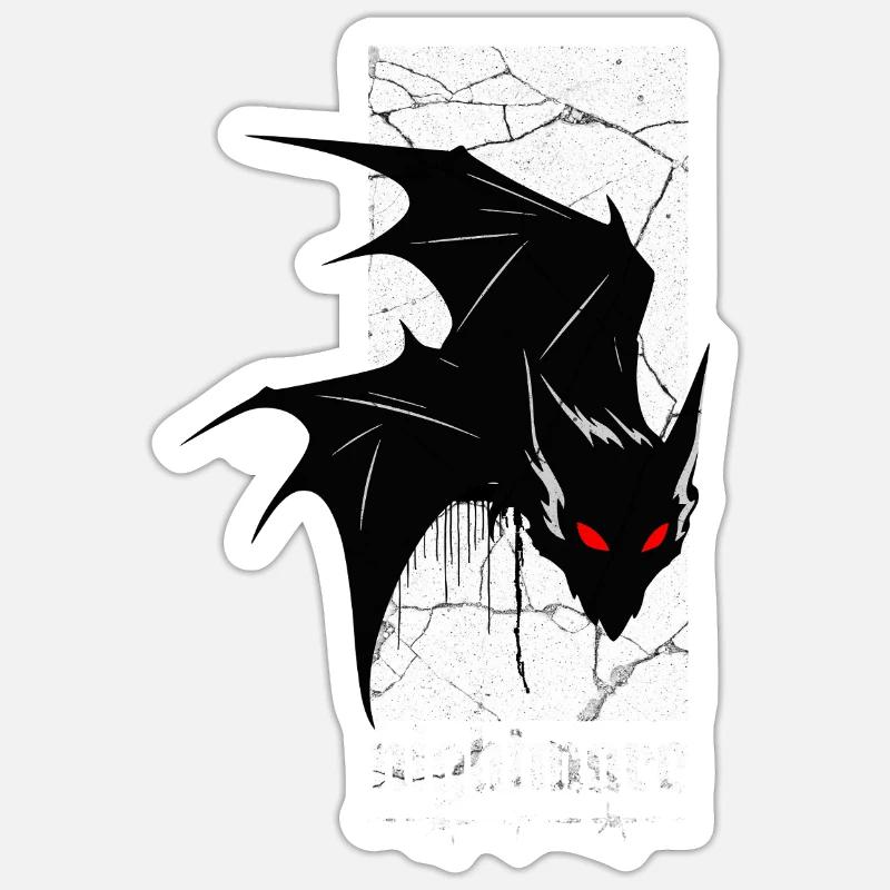 Nightmare Bat – Gothic Horror Vampire Creature Art Sticker size S (10 x 10 cm)
