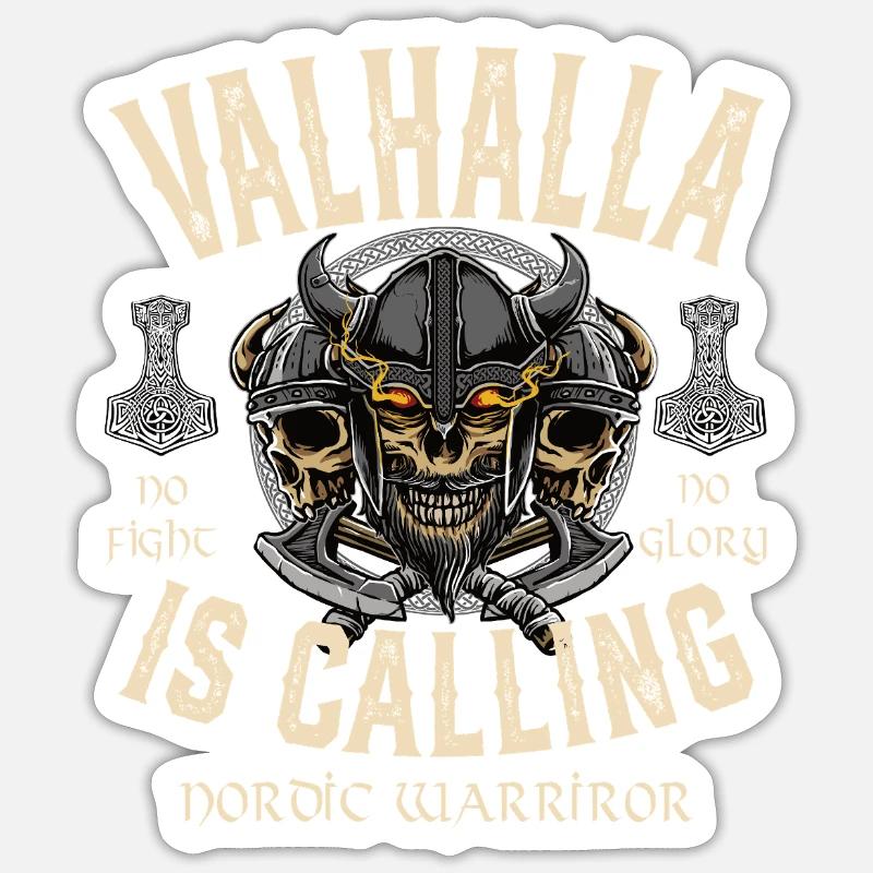 Valhalla is Calling - Sticker Größe S (10 x 10 cm) - Mattweiß