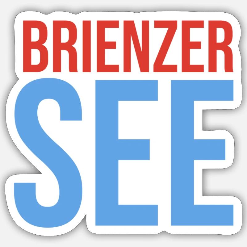 Brienzersee Souvenir - Sticker Größe S (10 x 10 cm) - Mattweiß