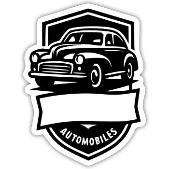 Oldtimer Automobil - Sticker Größe S (10 x 10 cm) - Mattweiß - Vorne