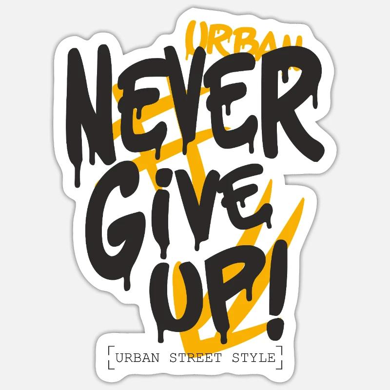nevergiveup - Sticker Größe S (10 x 10 cm) - Mattweiß