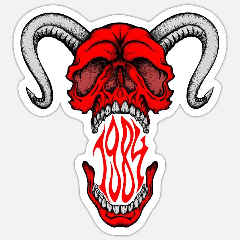 "HELLSKULL – Dämonisches Gebrüll" Sticker Größe S (10 x 10 cm)