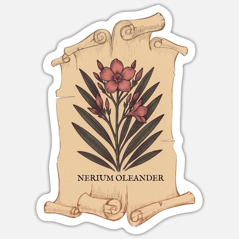 Nerium oleander – Deadly elegance Sticker size S (10 x 10 cm)