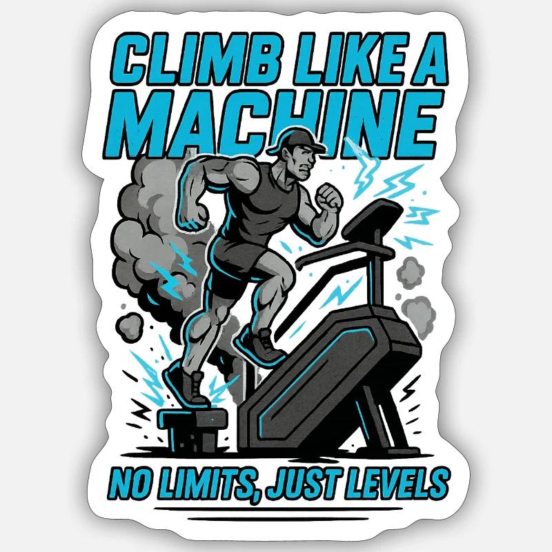 Workout Climb like a Machine Sticker Größe S (10 x 10 cm)