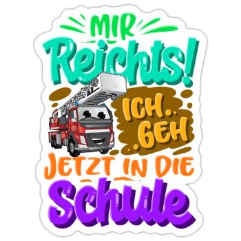 Einschulung Feuerwehr - Sticker Größe S (10 x 10 cm) - Mattweiß - Vorne