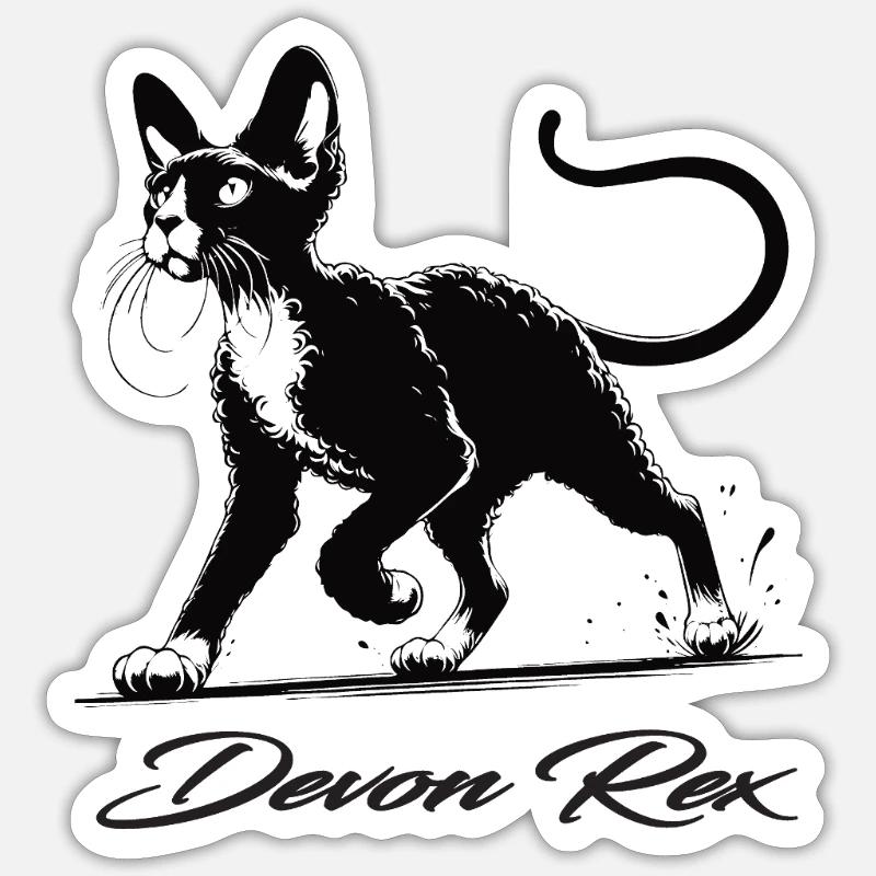 Devon Rex – Charmant, verspielt und einzigartig Sticker Größe S (10 x 10 cm)