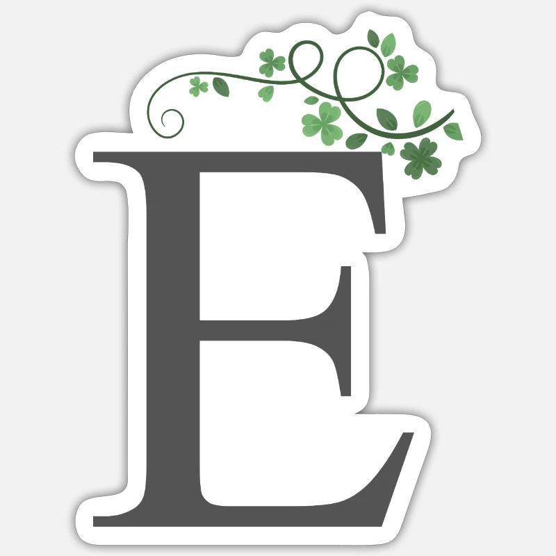 E avec trèfles Sticker taille S (10 x 10 cm)