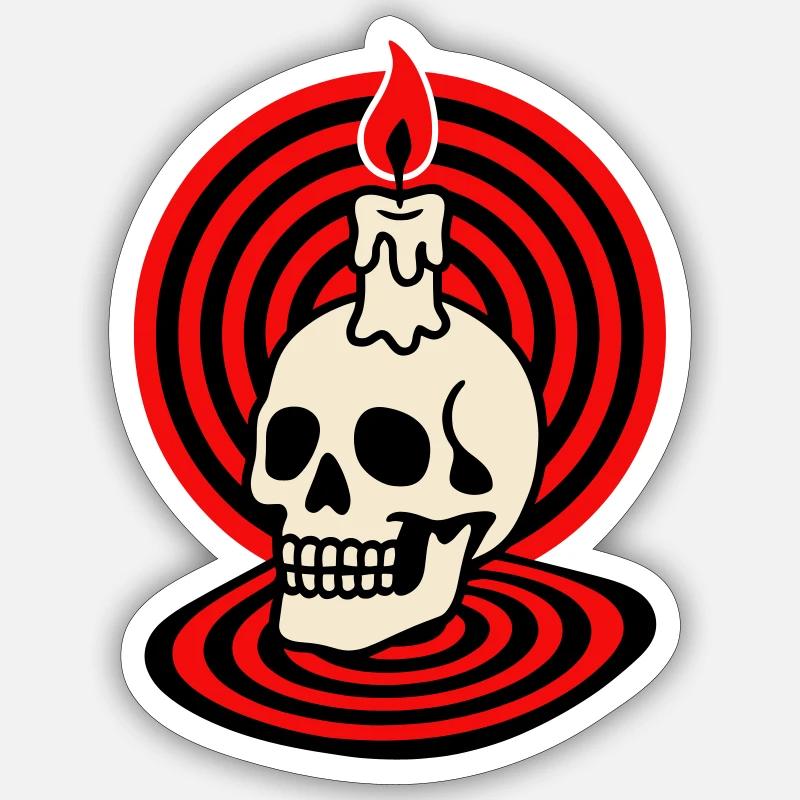 Crâne Hypno Sticker taille S (10 x 10 cm)