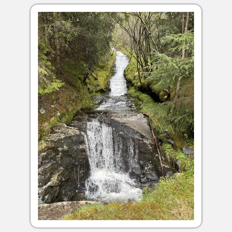 Conception de cascade de parc naturel Sticker taille S (10 x 10 cm)