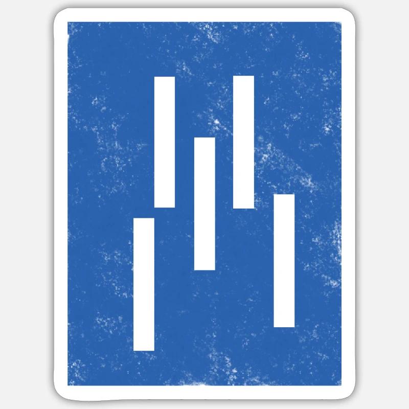 Composition abstraite de lignes verticales Sticker taille S (10 x 10 cm)