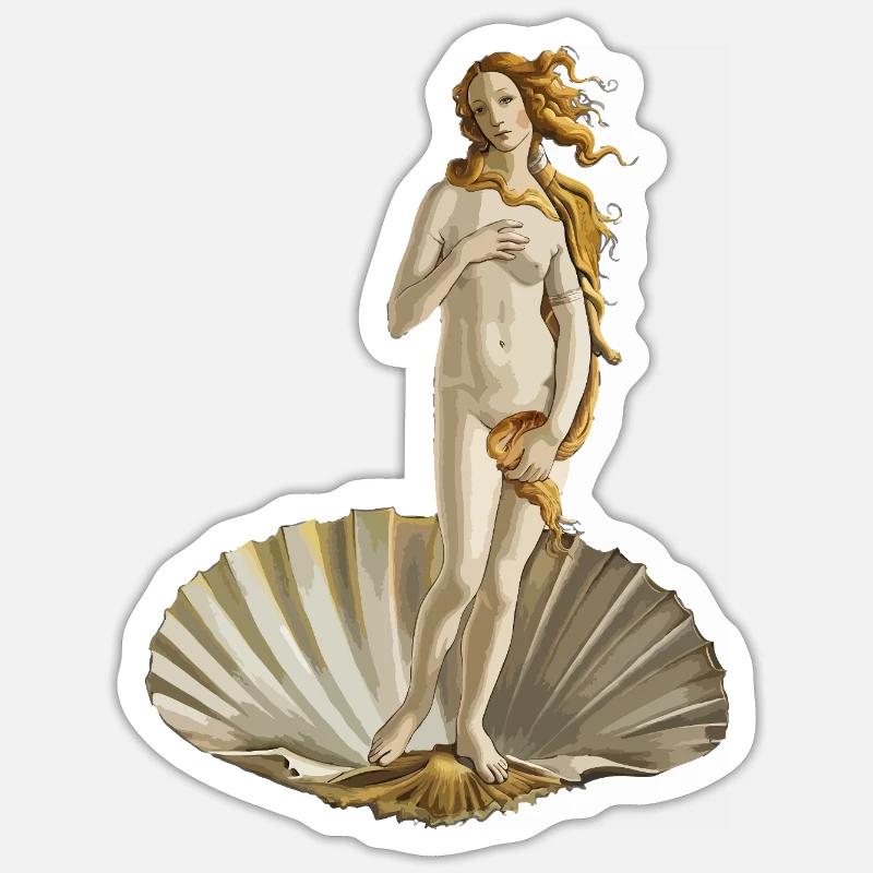 La naissance de Vénus - Sticker taille S (10 x 10 cm) - blanc mat