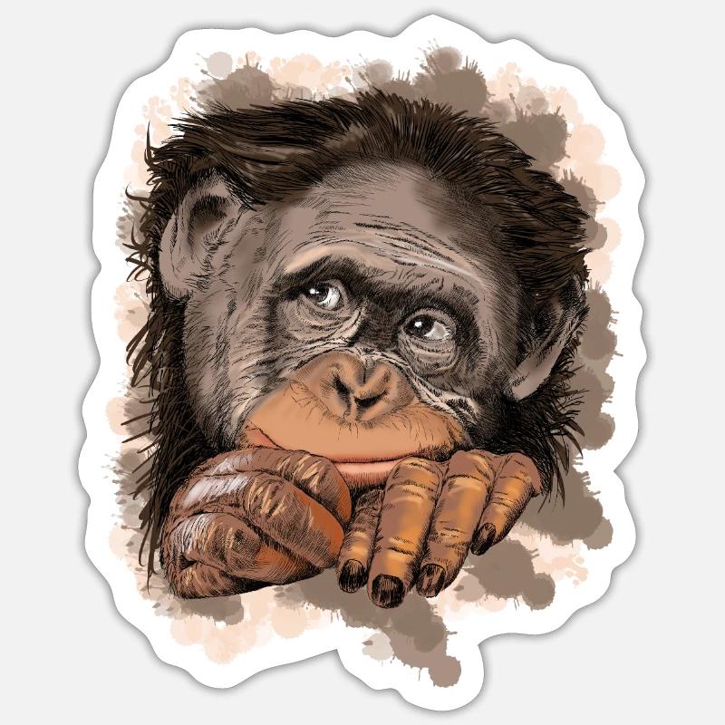 Monkey Sticker size S (10 x 10 cm)