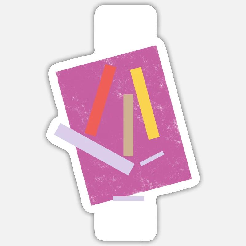 Composition abstraite de lignes colorées Sticker taille S (10 x 10 cm)