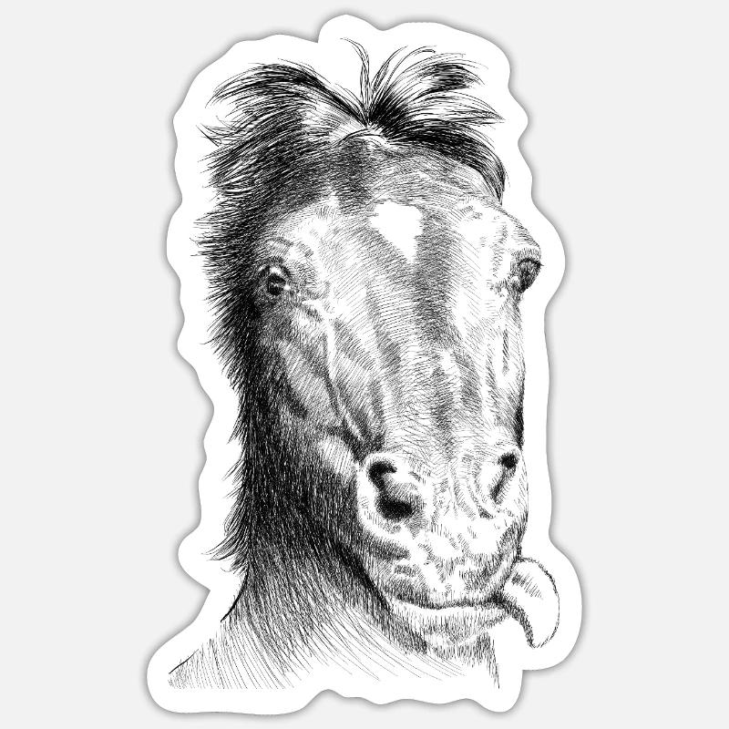 Pferd - Sticker Größe S (10 x 10 cm) - Mattweiß