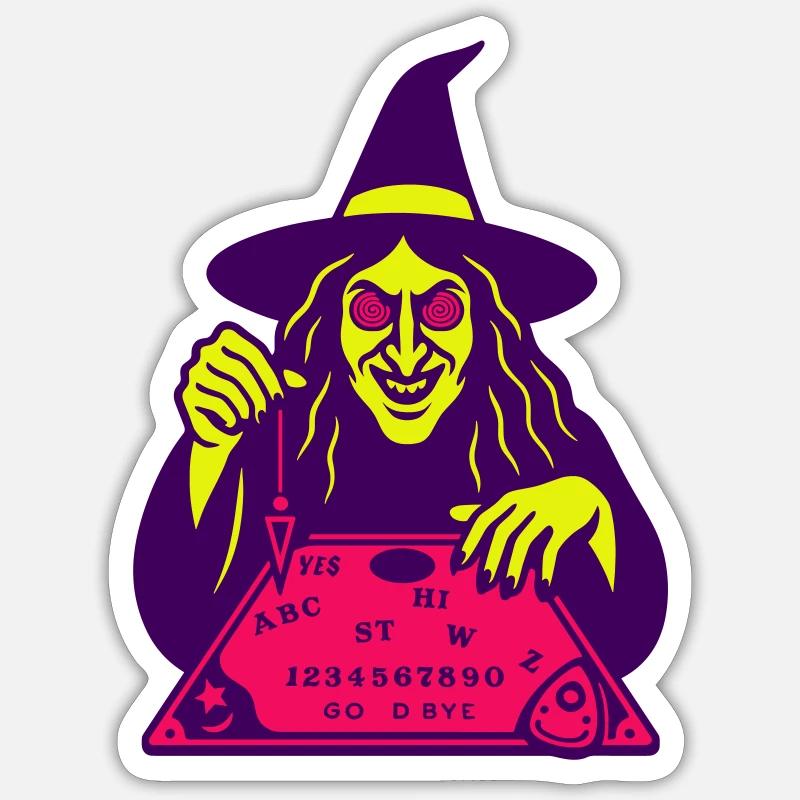 Sorcière hypnotique - Sticker taille S (10 x 10 cm) - blanc mat