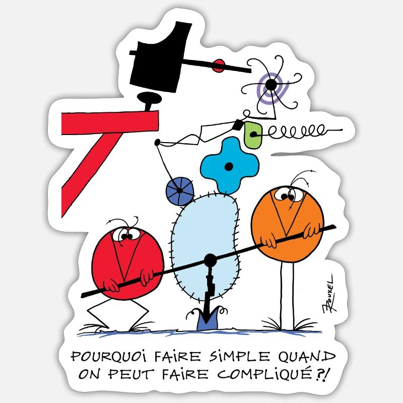 Why make it simple with Shadoks! - Sticker size S (10 x 10 cm) - white matte