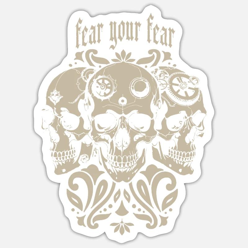 Three sculls - Sticker size S (10 x 10 cm) - white matte