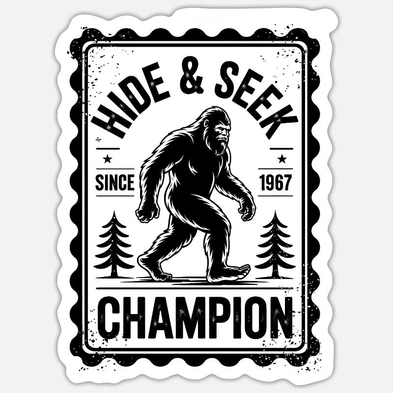 Cache-cache Champion Bigfoot Sticker taille S (10 x 10 cm)