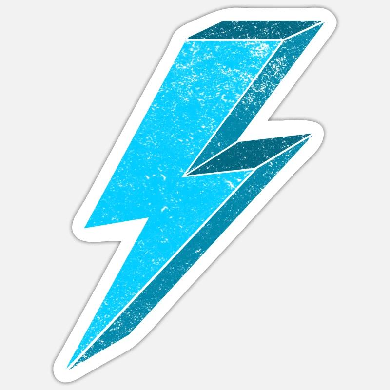 Elektrischer Blitz Design 3D - Sticker Größe S (10 x 10 cm) - Mattweiß