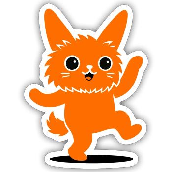 Funny animal character with big eyes - Sticker size S (10 x 10 cm) - white matte - Front