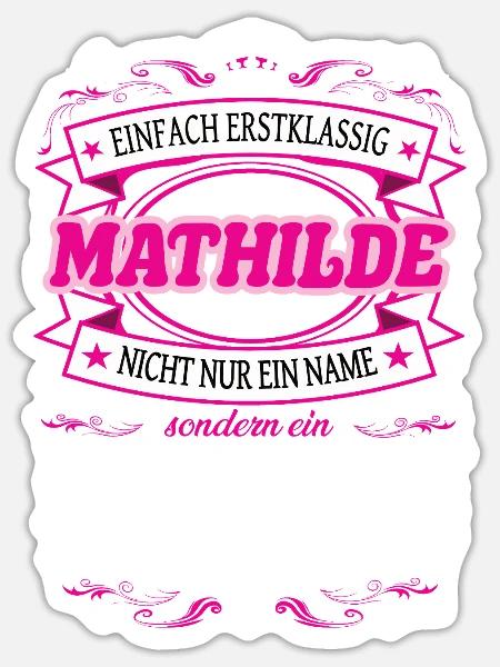 Qualitätsmerkmal Mathilde einfach Erstklassig - Sticker Größe S (10 x 10 cm) - Mattweiß