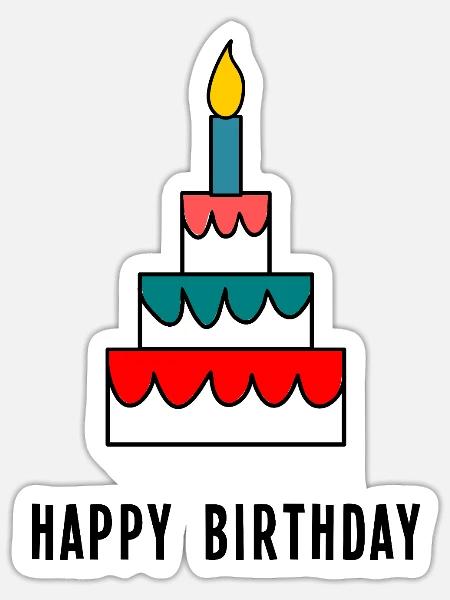 ALLES GUTE ZUM GEBURTSTAG. ALLES GUTE ZUM GEBURTSTAG. JAHRESTAG. - Sticker Größe S (10 x 10 cm) - Mattweiß