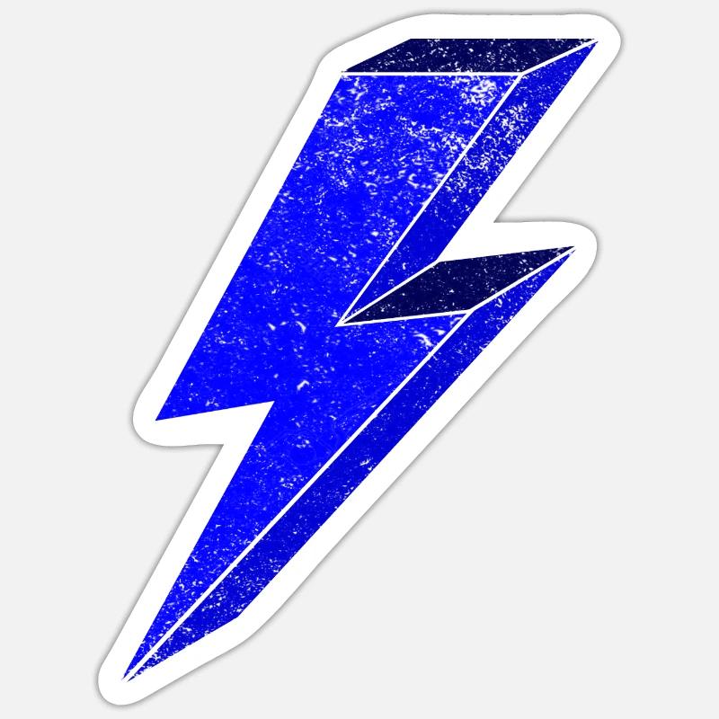 Conception d’éclairs bleus pour une 3D dynamique Sticker taille S (10 x 10 cm)