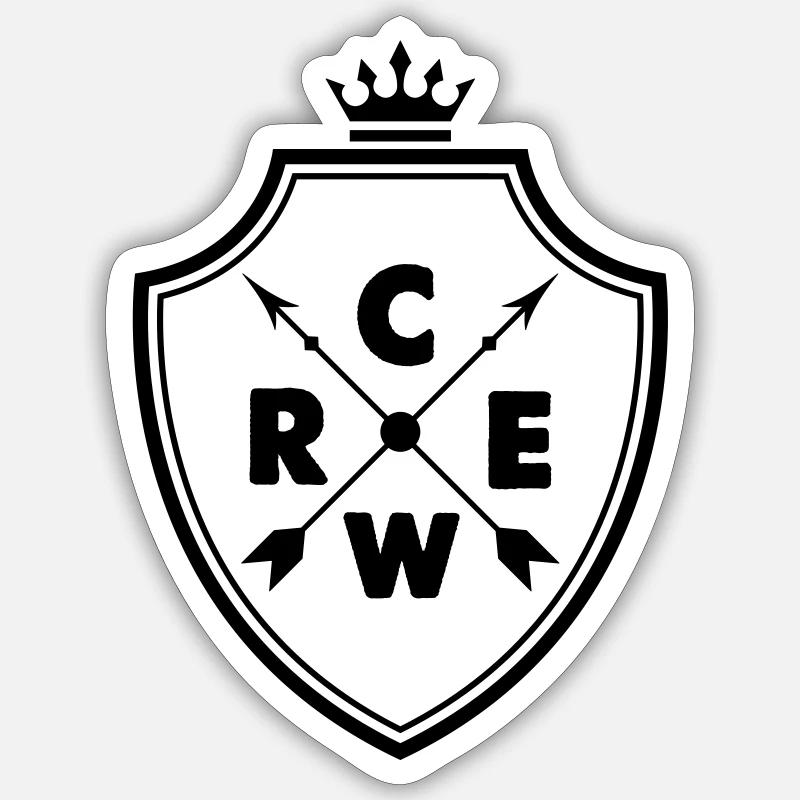 crew_wappen - Sticker taille S (10 x 10 cm) - blanc mat