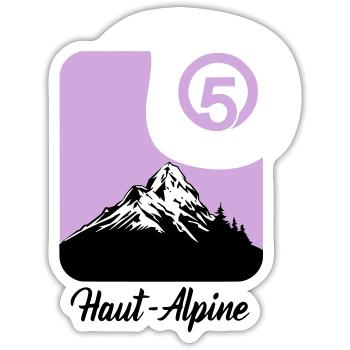 Haut-Alpine 05 Departement der Hautes-Alpes - Sticker Größe S (10 x 10 cm) - Mattweiß - Vorne
