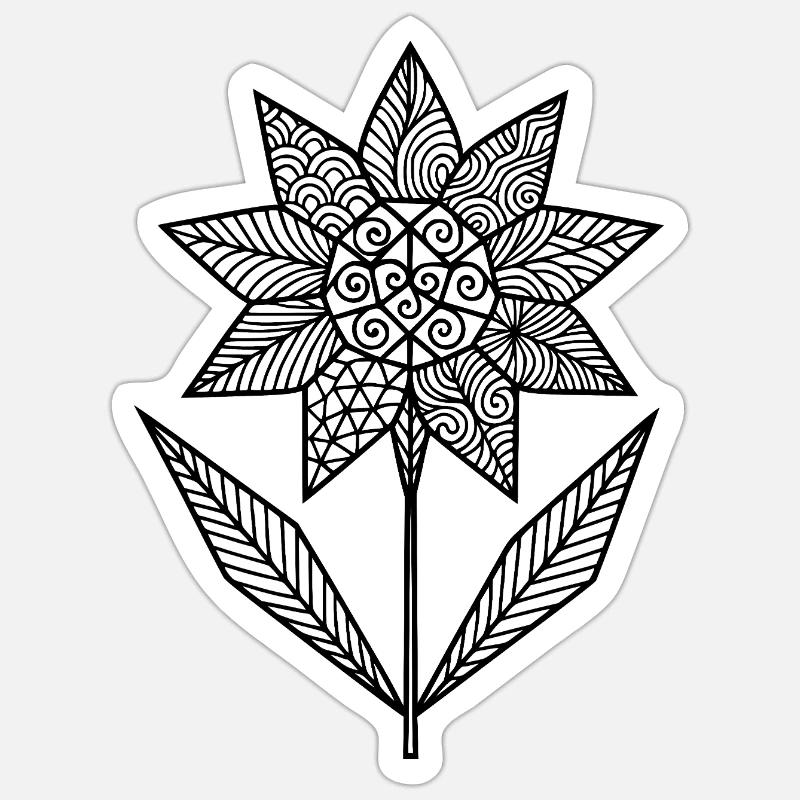 Patterned floral graphic - Sticker size S (10 x 10 cm) - white matte