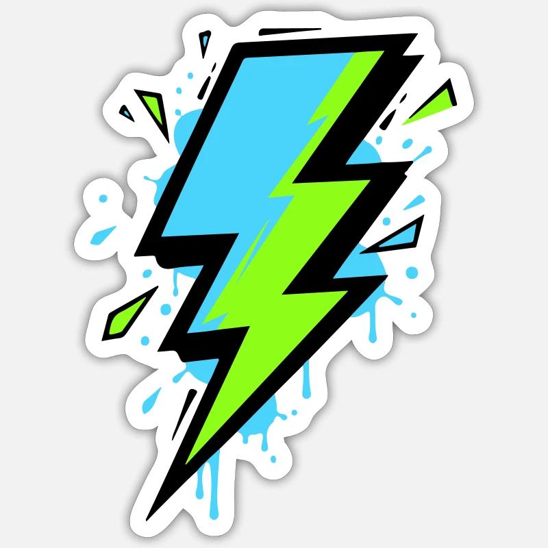 Rayon de l’électricité moderne - Sticker taille S (10 x 10 cm) - blanc mat