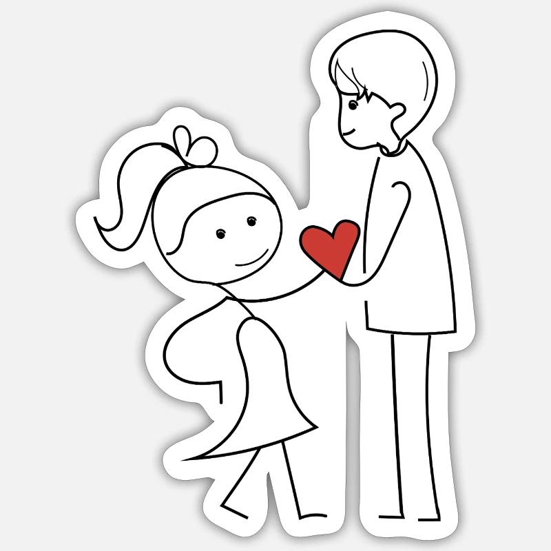 Des amis qui échangent de l’affection Sticker taille S (10 x 10 cm)