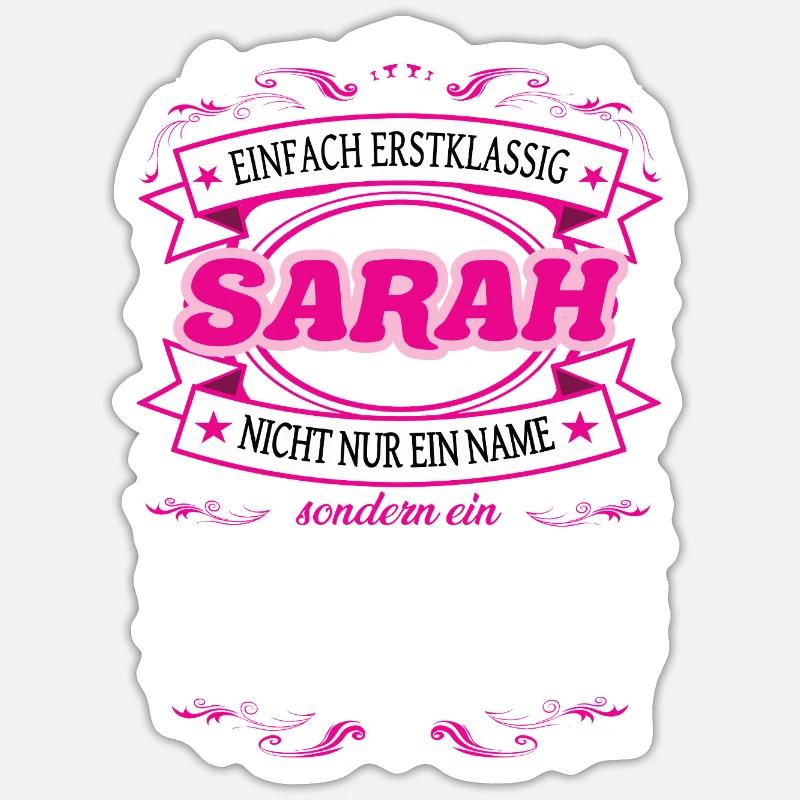 Qualitätsmerkmal Sarah einfach Erstklassig - Sticker Größe S (10 x 10 cm) - Mattweiß