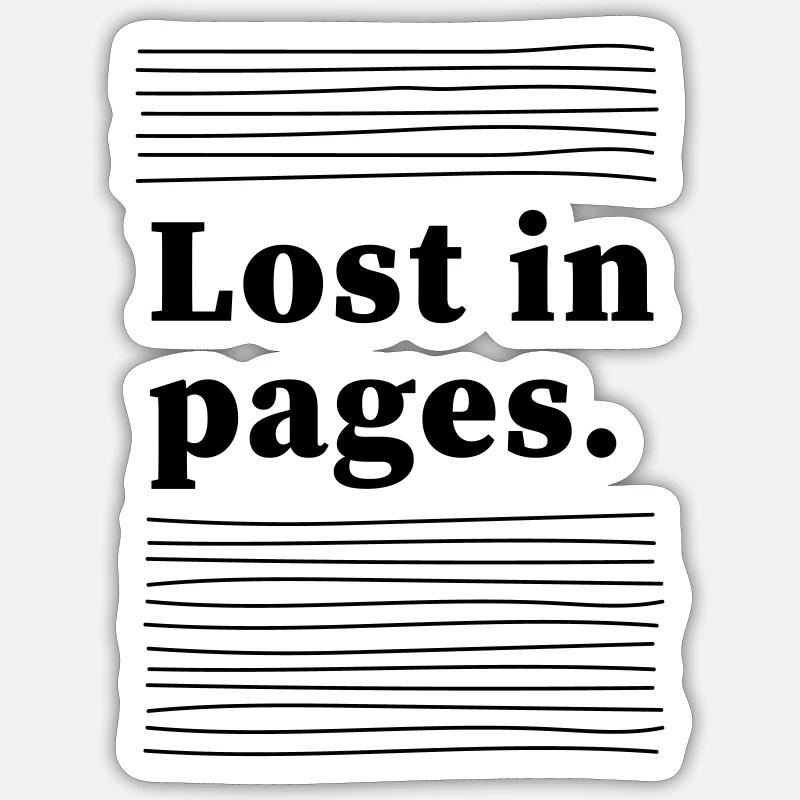 Perdu dans les pages Sticker taille S (10 x 10 cm)