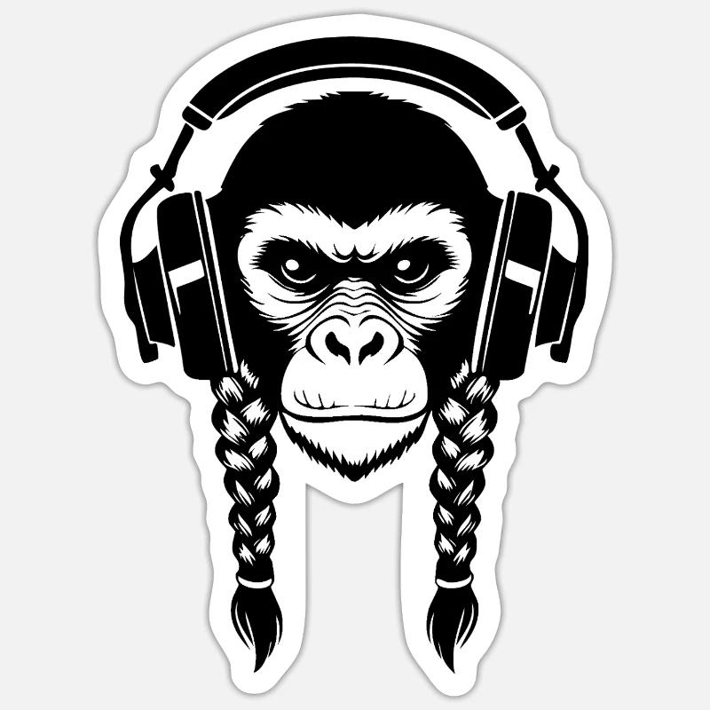 Beat Maker Monkey Head Studio Session Edition Shirt Sticker size S (10 x 10 cm)