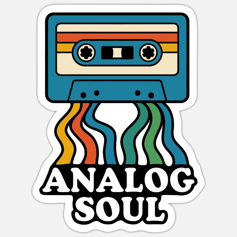 Conception de cassette Soul analogique - Sticker taille S (10 x 10 cm) - blanc mat