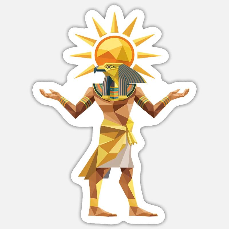 Sungod Ra - Cooles Low-Poly-Logo Sticker Größe S (10 x 10 cm)