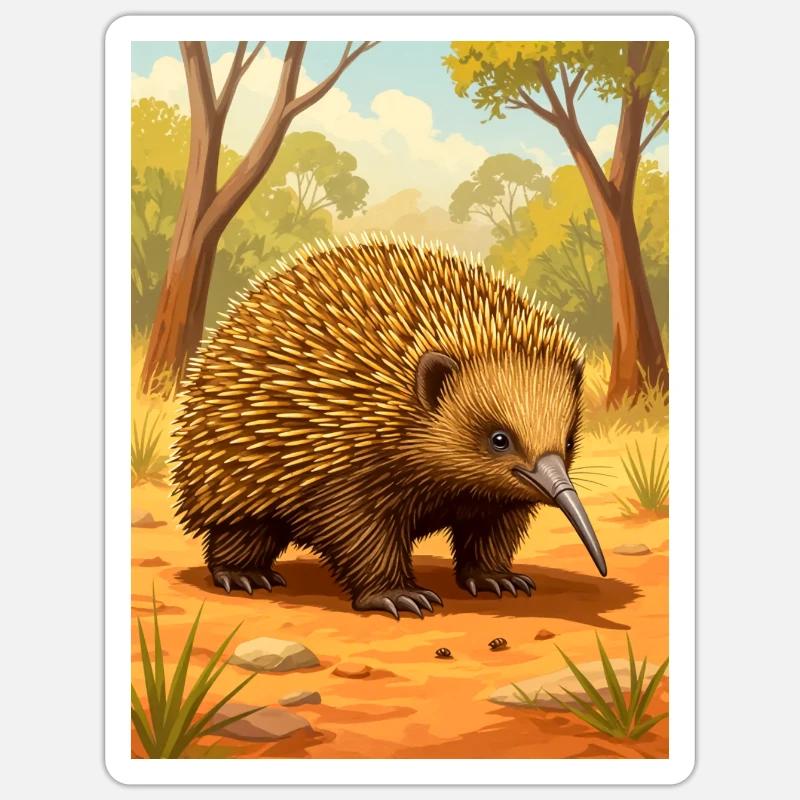 Echidna A spiny wanderer with ancient charm Sticker size S (10 x 10 cm)