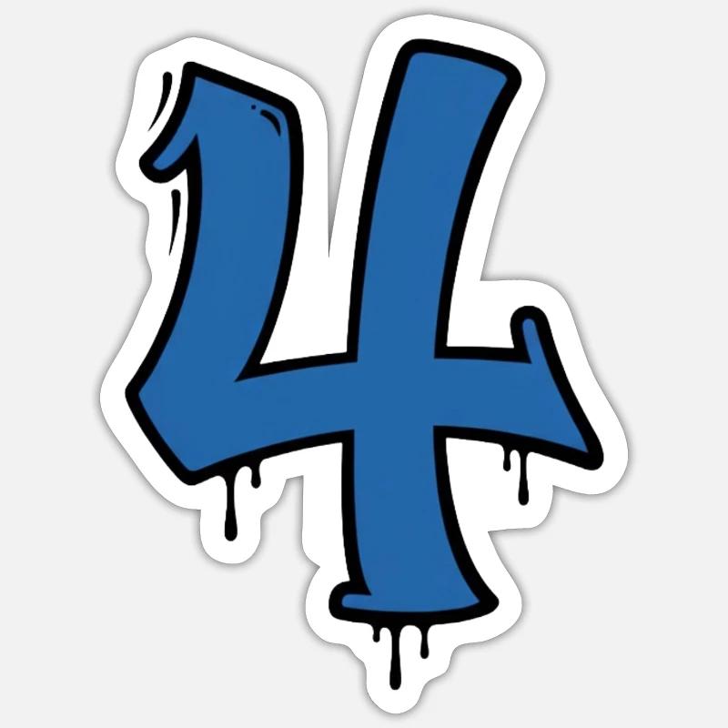 Graffiti Four Blue Drops - Sticker size S (10 x 10 cm) - white matte